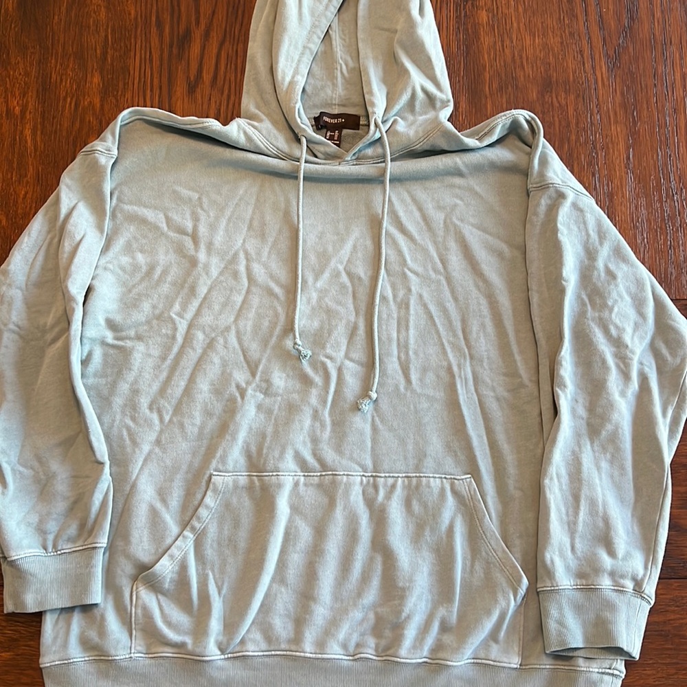 2X blue/green Forever 21 hoodie sweatshirt NWOT